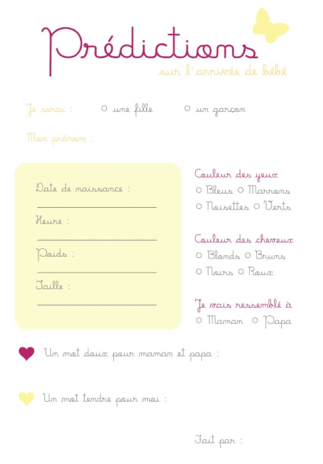 Cartes de prédictions - Tendre papillon